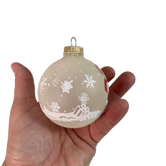 Set Of 4 Vintage Santa Claus Christmas Ornaments Painted Glass Balls Decor - Picture 10 of 12